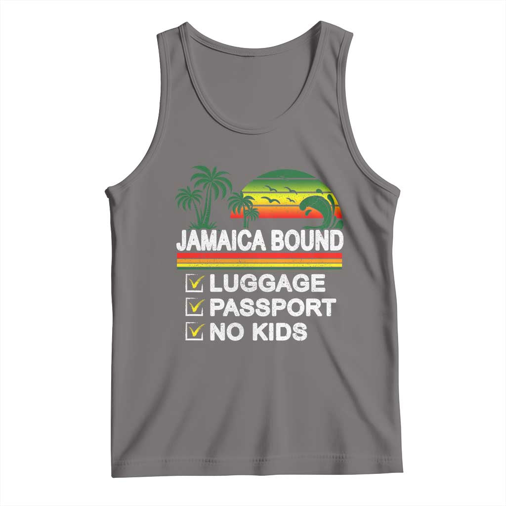 Jamaican Travel Vacation Trip Tank Top Jamaica Bound Luggage Passport No Kids TS11 Deep Heather Print Your Wear