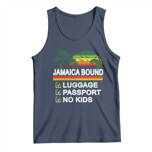 Jamaican Travel Vacation Trip Tank Top Jamaica Bound Luggage Passport No Kids TS11 Navy Print Your Wear