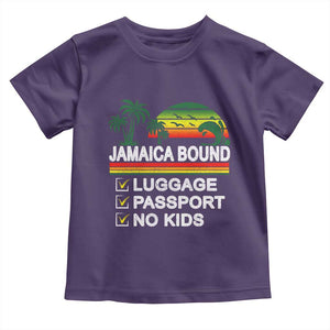 Jamaican Travel Vacation Trip Toddler T Shirt Jamaica Bound Luggage Passport No Kids TS11 Purple Print Your Wear