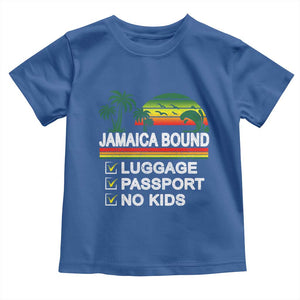 Jamaican Travel Vacation Trip Toddler T Shirt Jamaica Bound Luggage Passport No Kids TS11 Royal Blue Print Your Wear