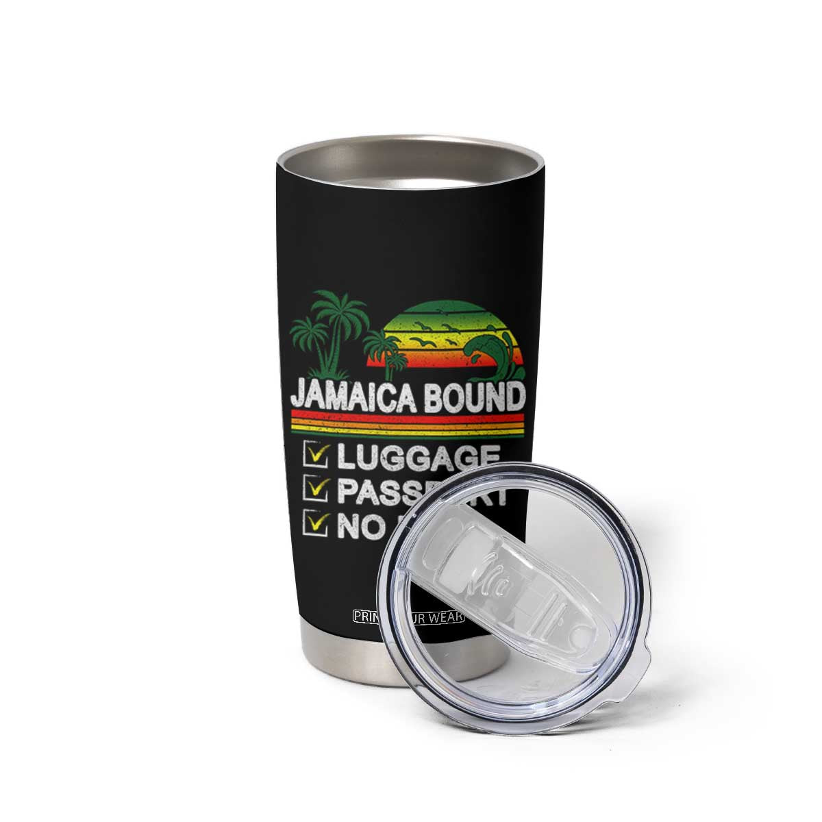 Jamaican Travel Vacation Trip Tumbler Cup Jamaica Bound Luggage Passport No Kids TS11 Print Your Wear