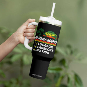 Jamaican Travel Vacation Trip Tumbler With Handle Jamaica Bound Luggage Passport No Kids TS11 Print Your Wear