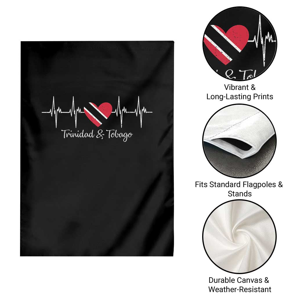 Trinidad And Tobago Heartbeat ECG Pulse Trinidadian Flag Garden Flag TS11 Print Your Wear