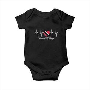 Trinidad And Tobago Heartbeat ECG Pulse Trinidadian Flag Baby Onesie TS11 Black Print Your Wear