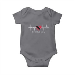 Trinidad And Tobago Heartbeat ECG Pulse Trinidadian Flag Baby Onesie TS11 Charcoal Print Your Wear