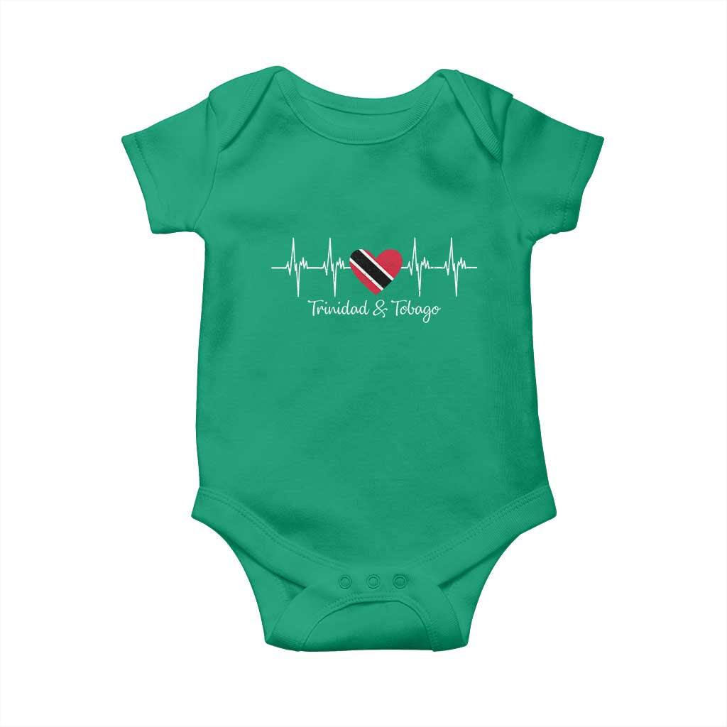 Trinidad And Tobago Heartbeat ECG Pulse Trinidadian Flag Baby Onesie TS11 Irish Green Print Your Wear