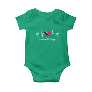 Trinidad And Tobago Heartbeat ECG Pulse Trinidadian Flag Baby Onesie TS11 Irish Green Print Your Wear