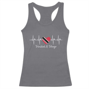 Trinidad And Tobago Heartbeat ECG Pulse Trinidadian Flag Racerback Tank Top TS11 Charcoal Print Your Wear