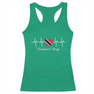 Trinidad And Tobago Heartbeat ECG Pulse Trinidadian Flag Racerback Tank Top TS11 Irish Green Print Your Wear