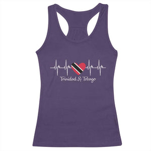 Trinidad And Tobago Heartbeat ECG Pulse Trinidadian Flag Racerback Tank Top TS11 Purple Print Your Wear