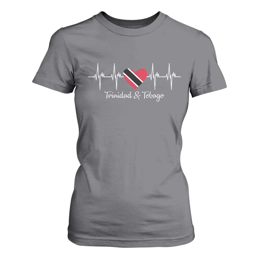 Trinidad And Tobago Heartbeat ECG Pulse Trinidadian Flag T Shirt For Women TS11 Charcoal Print Your Wear