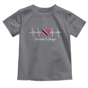 Trinidad And Tobago Heartbeat ECG Pulse Trinidadian Flag Toddler T Shirt TS11 Charcoal Print Your Wear