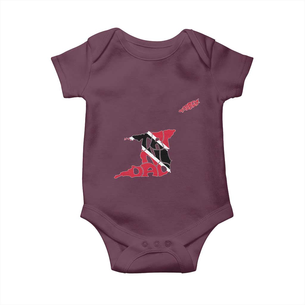 Trinidad And Tobago Baby Onesie Pride Trinidadian Roots Flag TS11 Maroon Print Your Wear