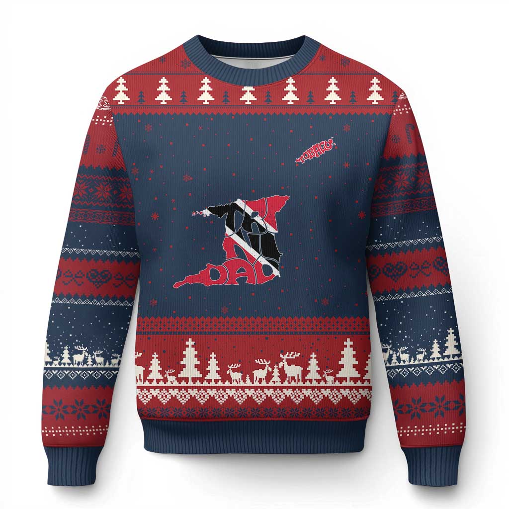 Trinidad And Tobago Ugly Christmas Sweater Pride Trinidadian Roots Flag TS11 Navy Red Print Your Wear