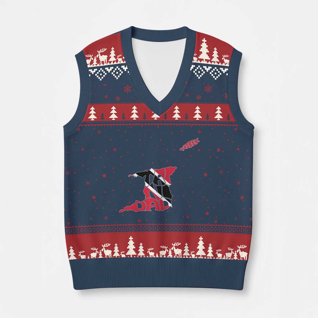 Trinidad And Tobago V-Neck Knit Sweater Vest Pride Trinidadian Roots Flag TS11 Navy Red Print Your Wear