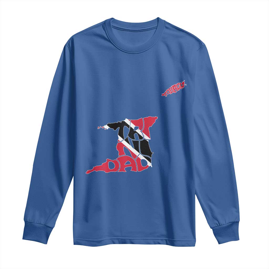 Trinidad And Tobago Long Sleeve Shirt Pride Trinidadian Roots Flag TS11 Royal Blue Print Your Wear