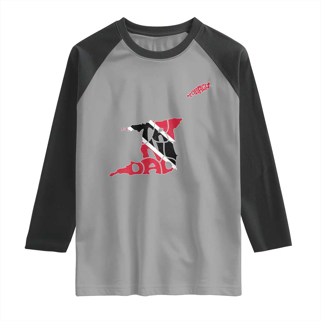 Trinidad And Tobago Raglan Shirt Pride Trinidadian Roots Flag TS11 Sport Gray Black Print Your Wear