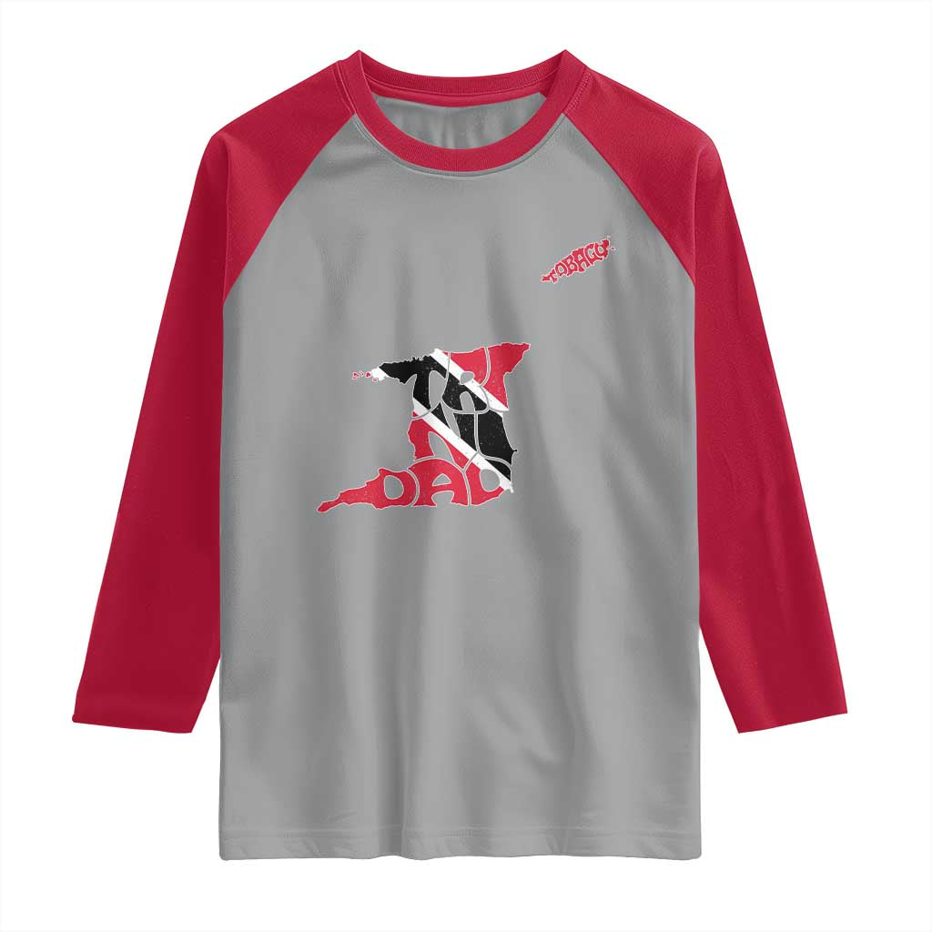 Trinidad And Tobago Raglan Shirt Pride Trinidadian Roots Flag TS11 Sport Gray Red Print Your Wear