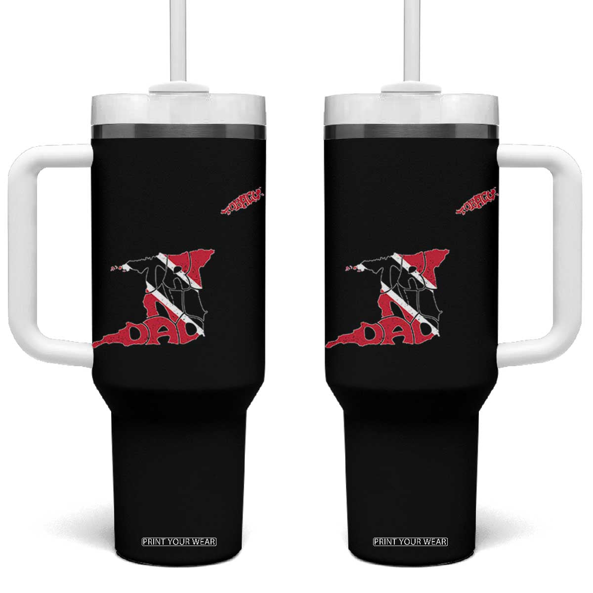 Trinidad And Tobago Tumbler With Handle Pride Trinidadian Roots Flag TS11 One Size: 40 oz Black Print Your Wear