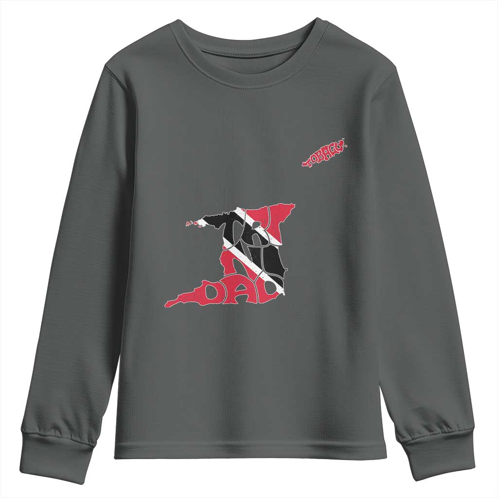 Trinidad And Tobago Youth Sweatshirt Pride Trinidadian Roots Flag TS11 Dark Heather Print Your Wear