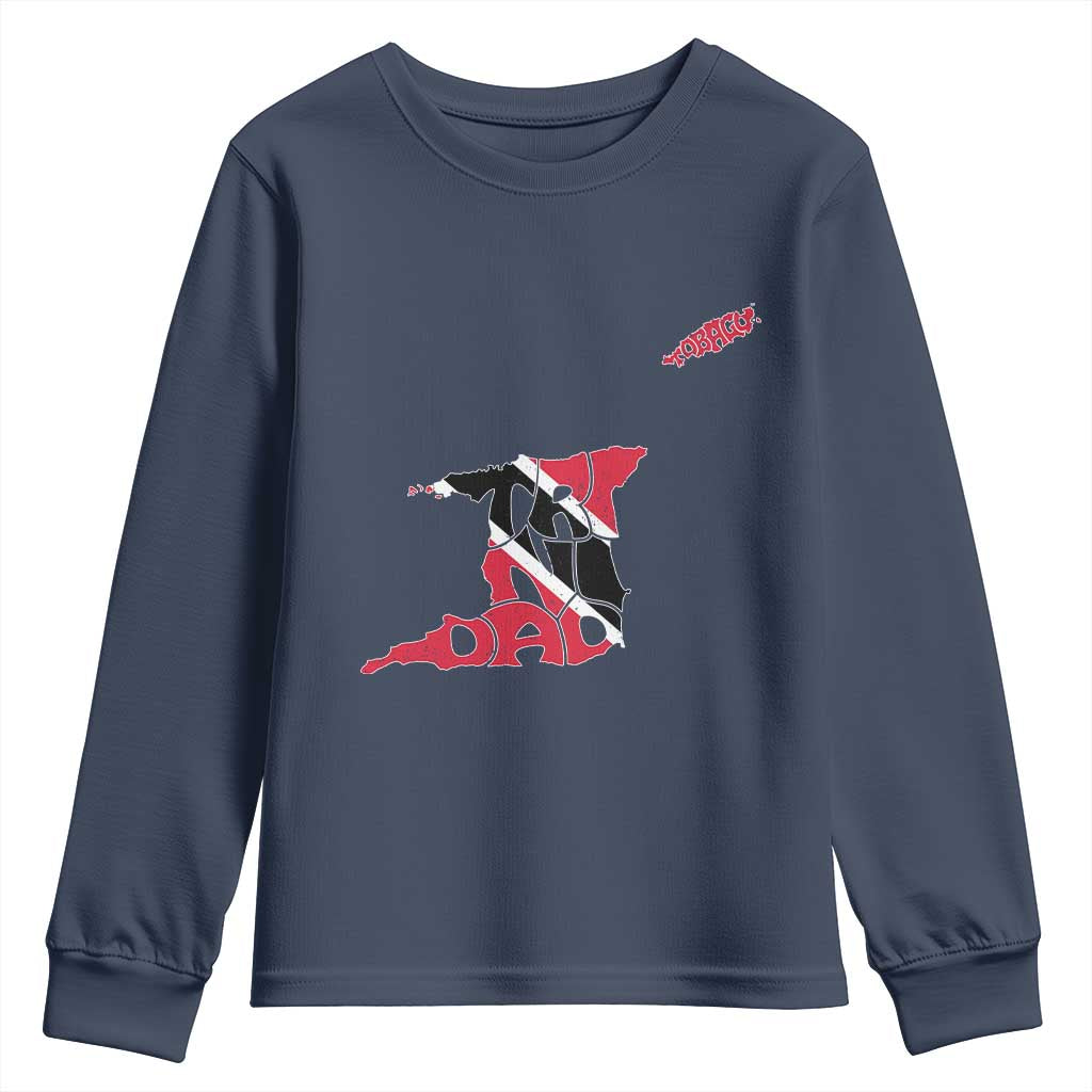 Trinidad And Tobago Youth Sweatshirt Pride Trinidadian Roots Flag TS11 Navy Print Your Wear