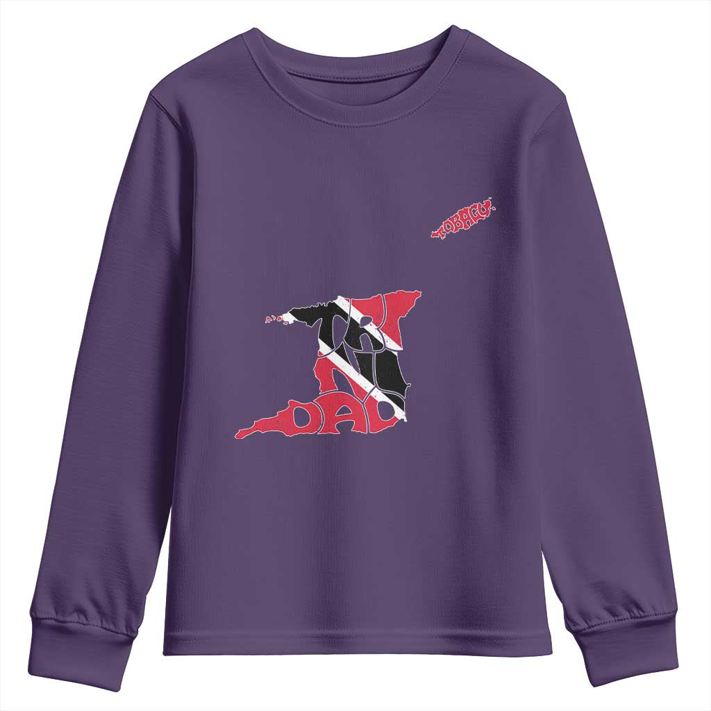 Trinidad And Tobago Youth Sweatshirt Pride Trinidadian Roots Flag TS11 Purple Print Your Wear