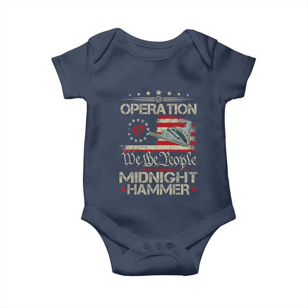 Operation Midnight Hammer Baby Onesie Bomber Jet Vintage Betsy Ross Flag TS11 Navy Print Your Wear