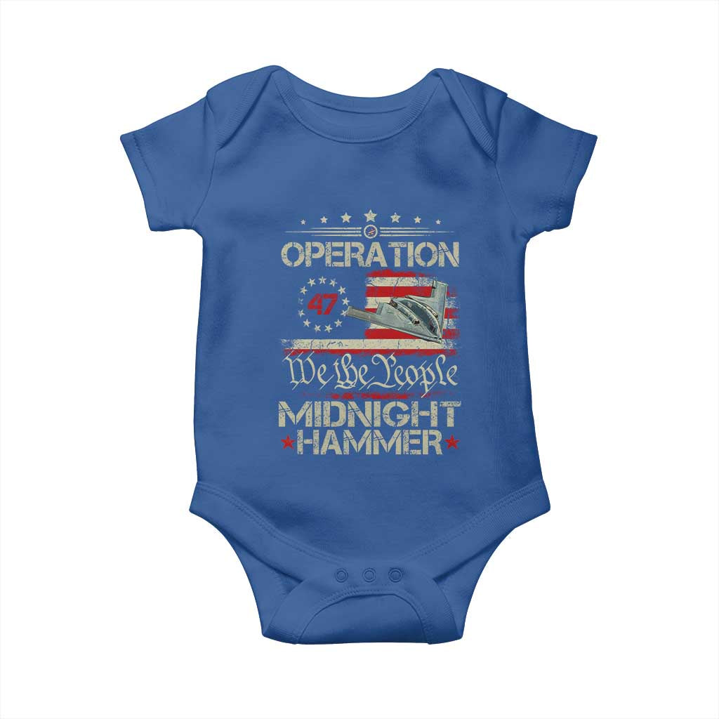 Operation Midnight Hammer Baby Onesie Bomber Jet Vintage Betsy Ross Flag TS11 Royal Blue Print Your Wear