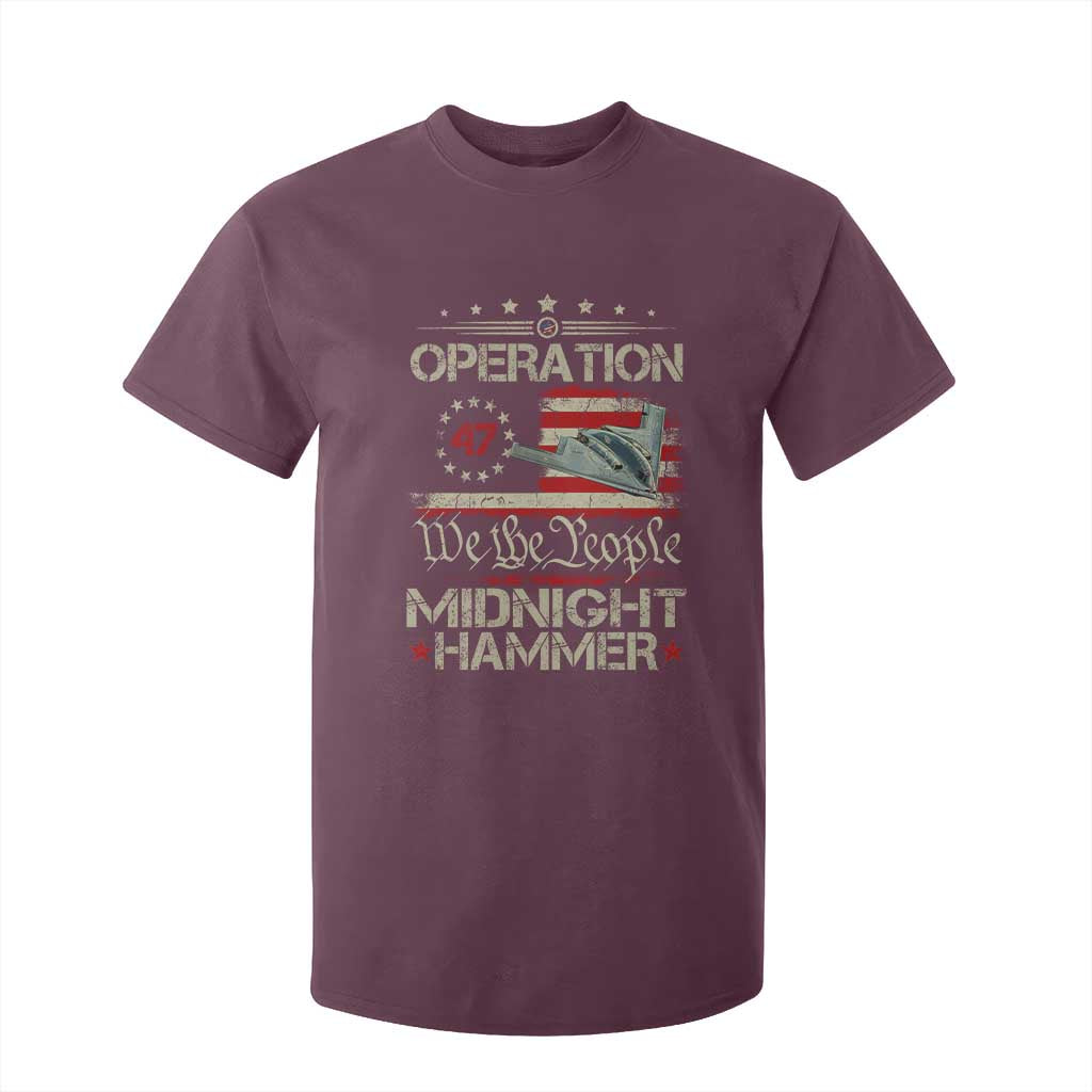 Operation Midnight Hammer T Shirt For Kid Bomber Jet Vintage Betsy Ross Flag TS11 Maroon Print Your Wear