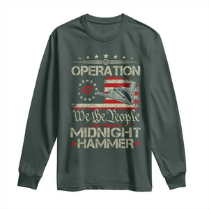 Operation Midnight Hammer Long Sleeve Shirt Bomber Jet Vintage Betsy Ross Flag TS11 Dark Forest Green Print Your Wear
