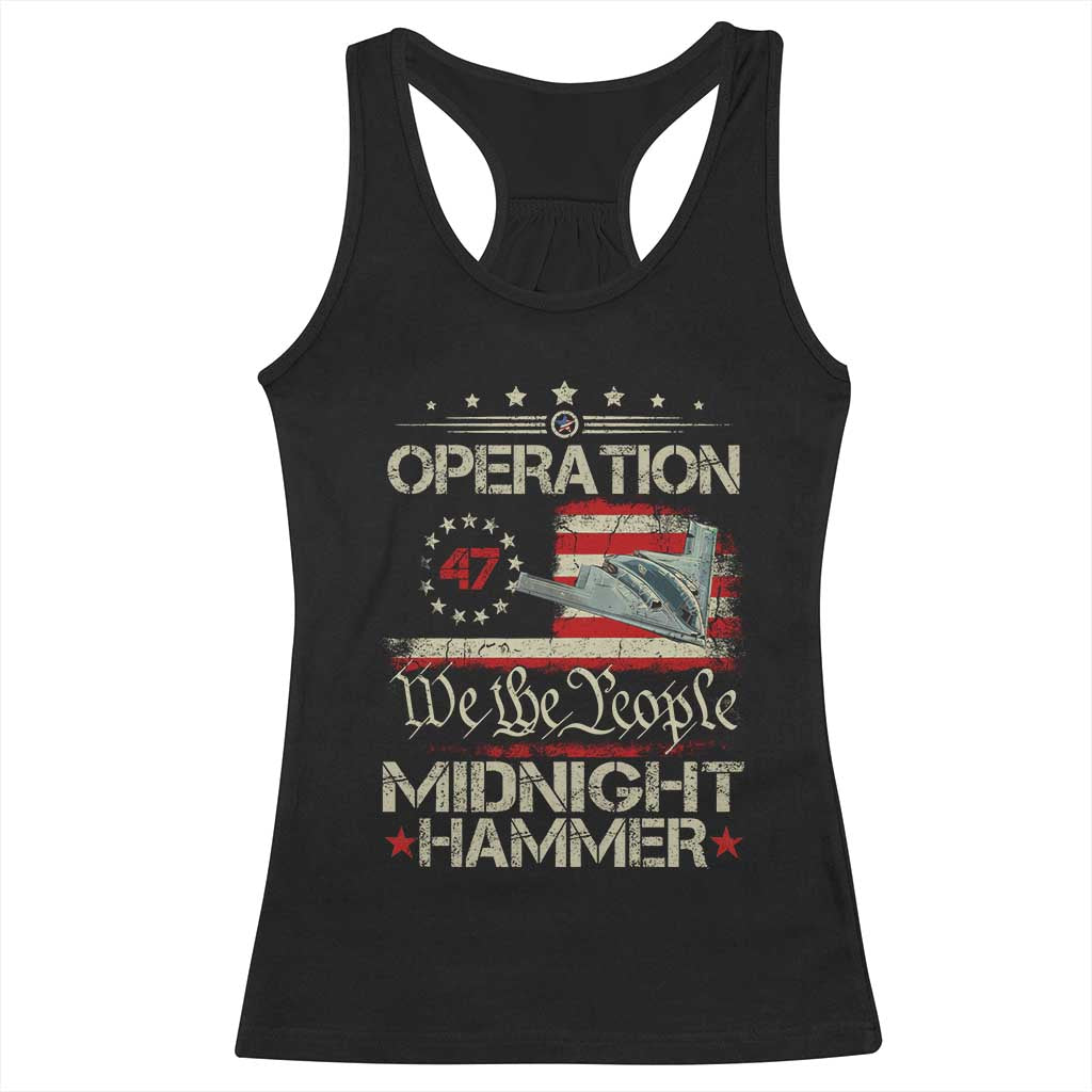 Operation Midnight Hammer Racerback Tank Top Bomber Jet Vintage Betsy Ross Flag TS11 Black Print Your Wear