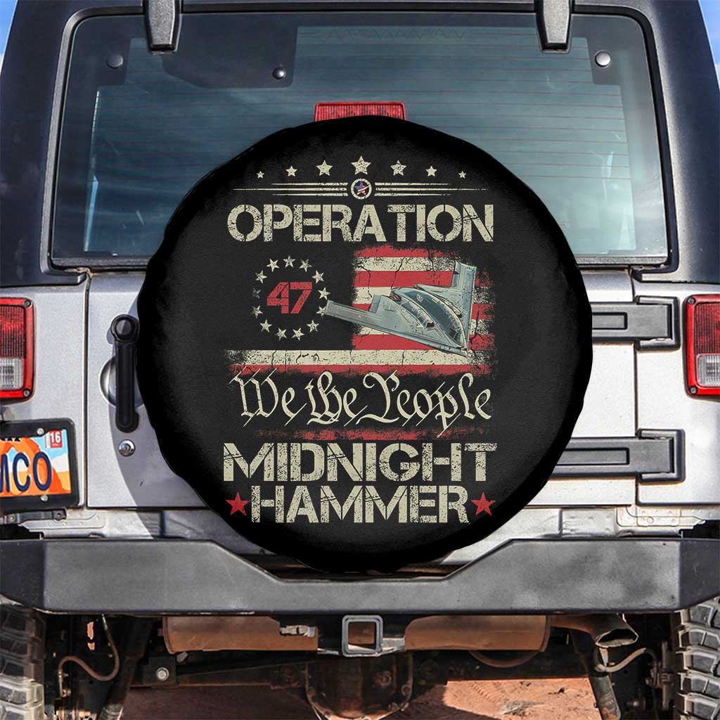 Operation Midnight Hammer Spare Tire Cover Bomber Jet Vintage Betsy Ross Flag TS11 No hole Black Print Your Wear