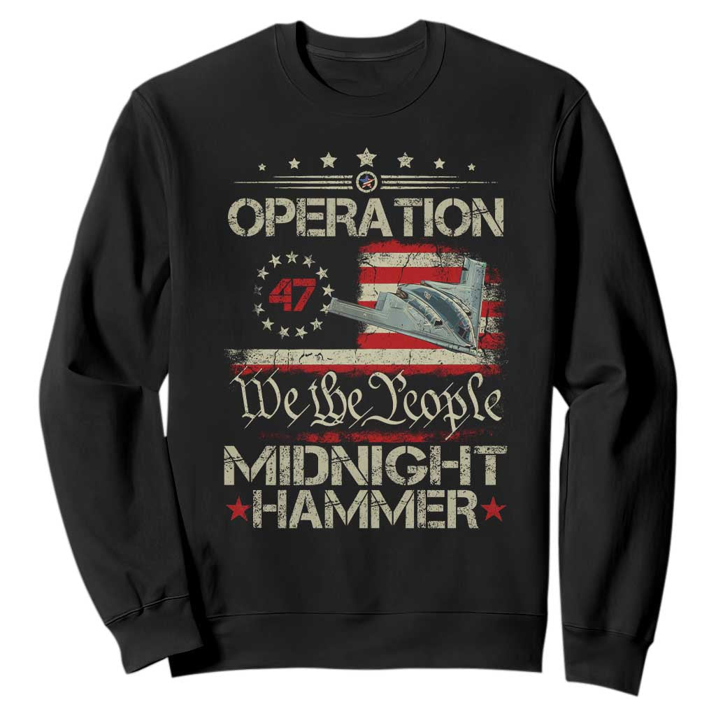 Operation Midnight Hammer Sweatshirt Bomber Jet Vintage Betsy Ross Flag TS11 Black Print Your Wear