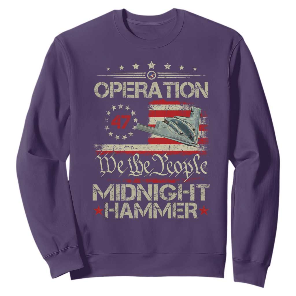 Operation Midnight Hammer Sweatshirt Bomber Jet Vintage Betsy Ross Flag TS11 Purple Print Your Wear