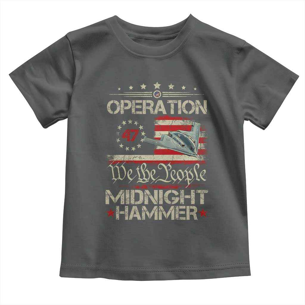 Operation Midnight Hammer Toddler T Shirt Bomber Jet Vintage Betsy Ross Flag TS11 Dark Heather Print Your Wear