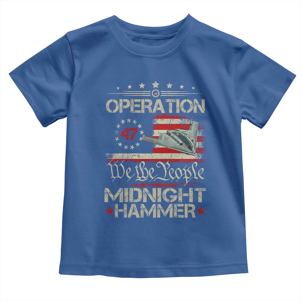 Operation Midnight Hammer Toddler T Shirt Bomber Jet Vintage Betsy Ross Flag TS11 Royal Blue Print Your Wear