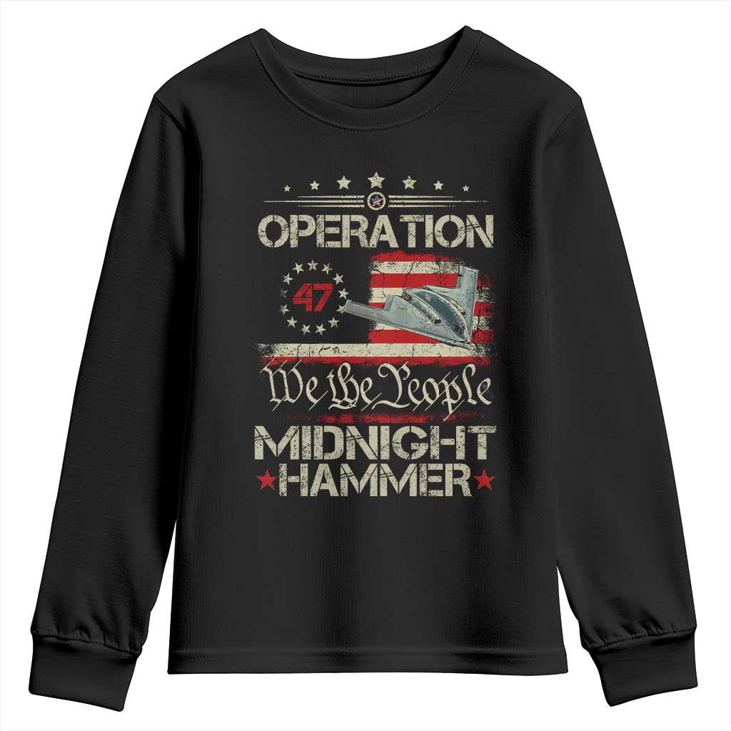 Operation Midnight Hammer Youth Sweatshirt Bomber Jet Vintage Betsy Ross Flag TS11 Black Print Your Wear