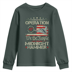 Operation Midnight Hammer Youth Sweatshirt Bomber Jet Vintage Betsy Ross Flag TS11 Dark Forest Green Print Your Wear