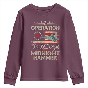 Operation Midnight Hammer Youth Sweatshirt Bomber Jet Vintage Betsy Ross Flag TS11 Maroon Print Your Wear