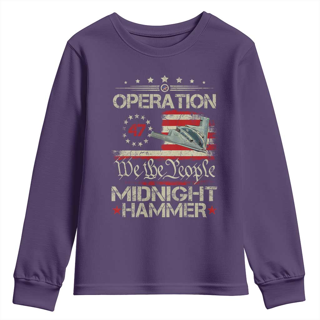 Operation Midnight Hammer Youth Sweatshirt Bomber Jet Vintage Betsy Ross Flag TS11 Purple Print Your Wear