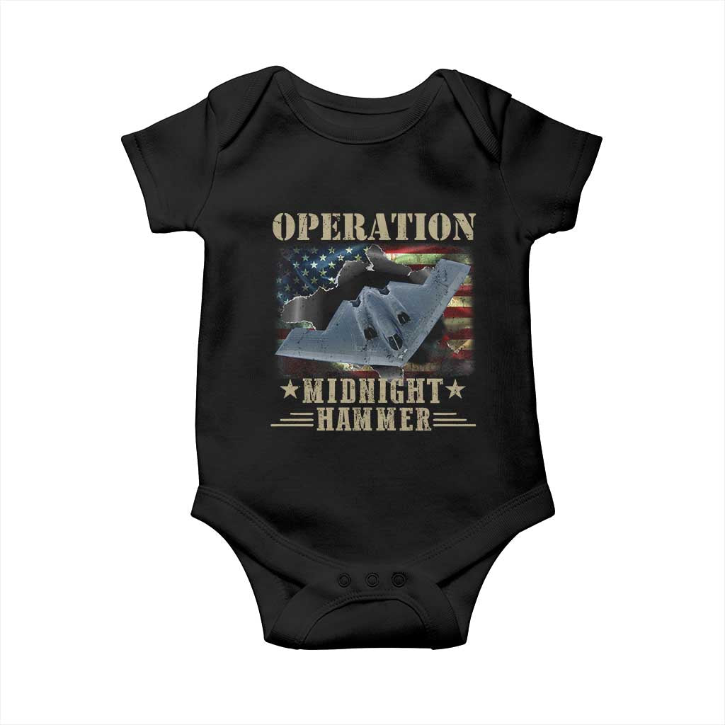 Operation Midnight Hammer Baby Onesie Bomber Jet American Flag TS11 Black Print Your Wear