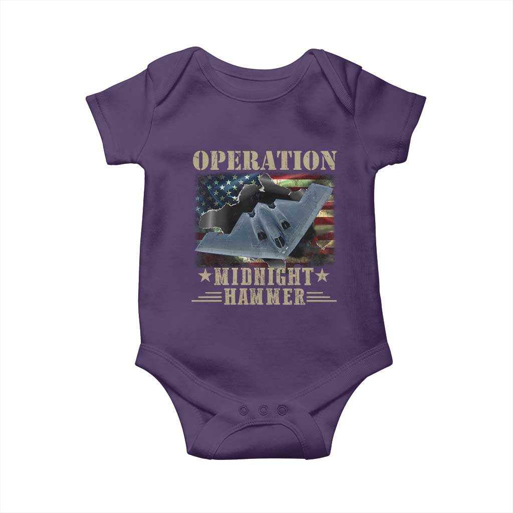 Operation Midnight Hammer Baby Onesie Bomber Jet American Flag TS11 Purple Print Your Wear