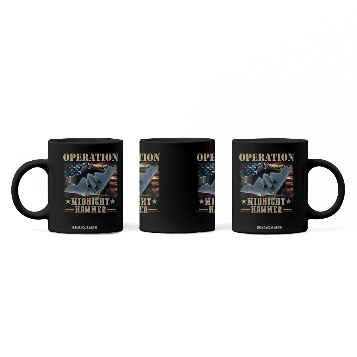Operation Midnight Hammer Coffee Mug Bomber Jet American Flag TS11 Print Your Wear