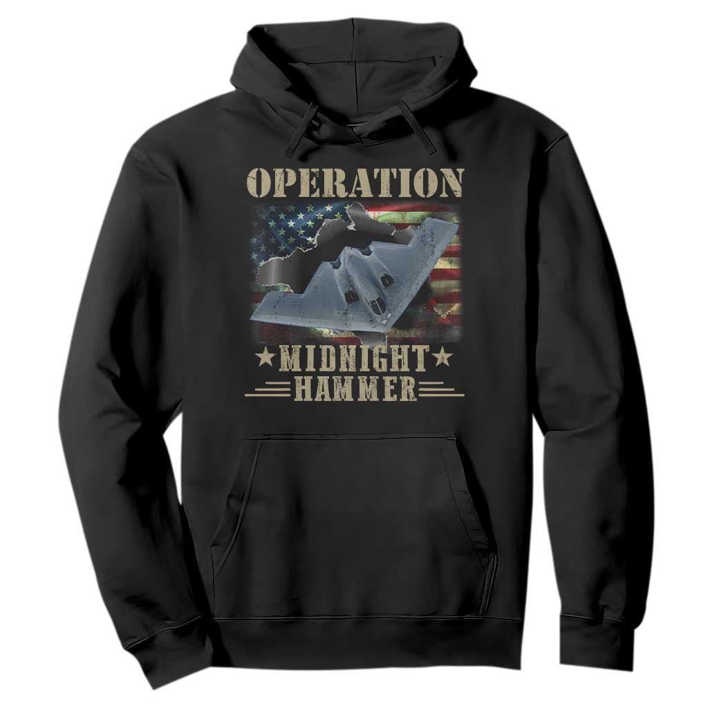 Operation Midnight Hammer Hoodie Bomber Jet American Flag TS11 Black Print Your Wear
