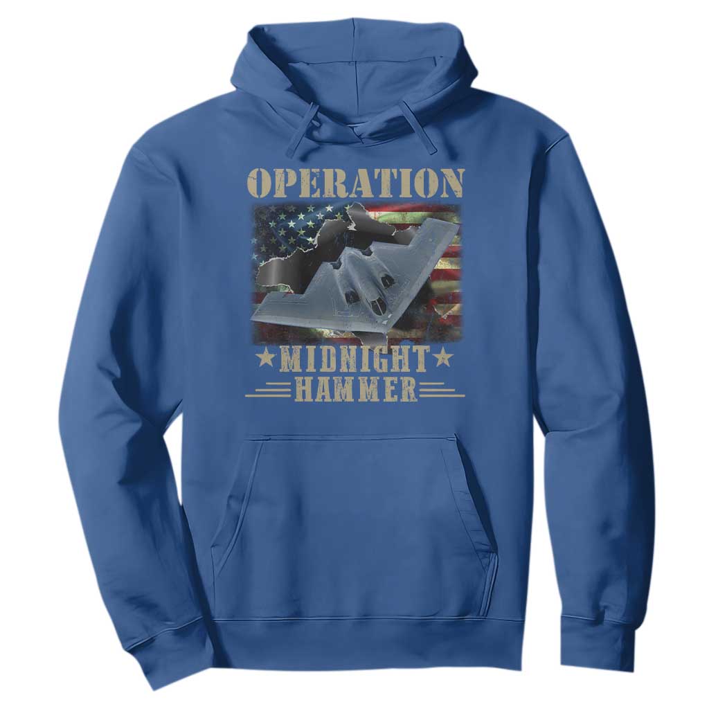 Operation Midnight Hammer Hoodie Bomber Jet American Flag TS11 Royal Blue Print Your Wear