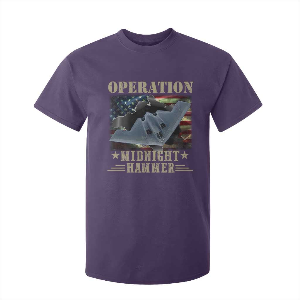 Operation Midnight Hammer T Shirt For Kid Bomber Jet American Flag TS11 Purple Print Your Wear