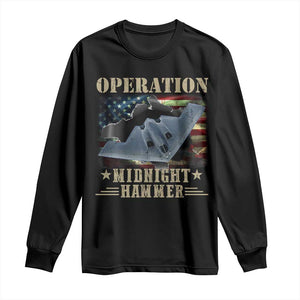 Operation Midnight Hammer Long Sleeve Shirt Bomber Jet American Flag TS11 Black Print Your Wear