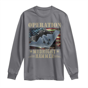 Operation Midnight Hammer Long Sleeve Shirt Bomber Jet American Flag TS11 Charcoal Print Your Wear
