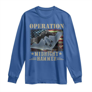 Operation Midnight Hammer Long Sleeve Shirt Bomber Jet American Flag TS11 Royal Blue Print Your Wear