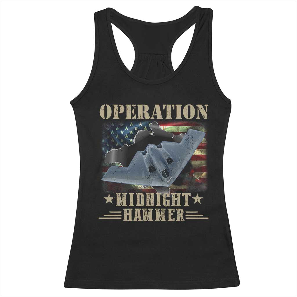 Operation Midnight Hammer Racerback Tank Top Bomber Jet American Flag TS11 Black Print Your Wear